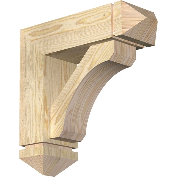Ekena Millwork Legacy Arts and Crafts Rough Sawn Bracket w/ Offset Brace, Douglas Fir, 6"W x 18"D x 18"H BKT0604X18X18LEC03RDF - main